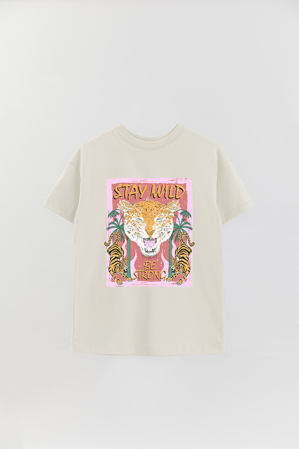 REMERA OVER ESTAMPADA STAY WILD