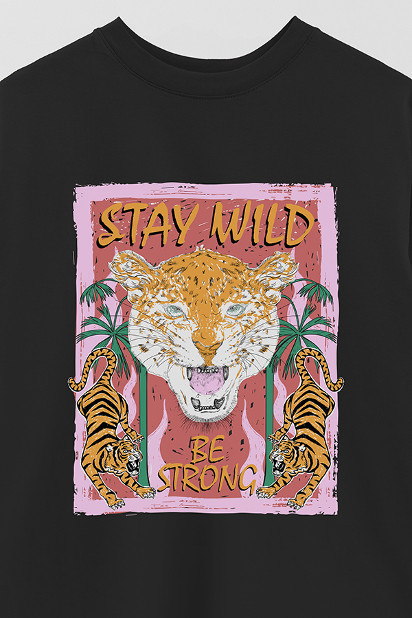REMERA OVER ESTAMPADA STAY WILD
