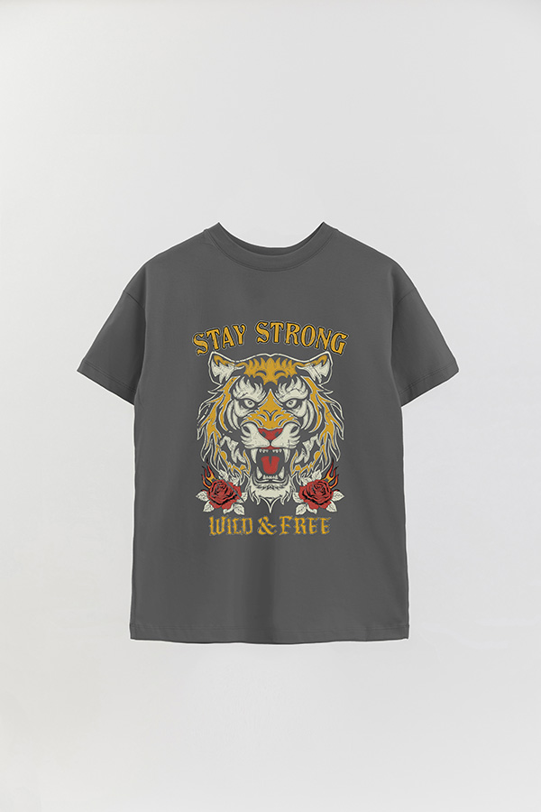 REMERA OVER ESTAMPADA STAY STRONG
