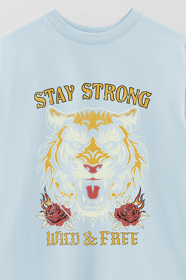 REMERA OVER ESTAMPADA STAY STRONG