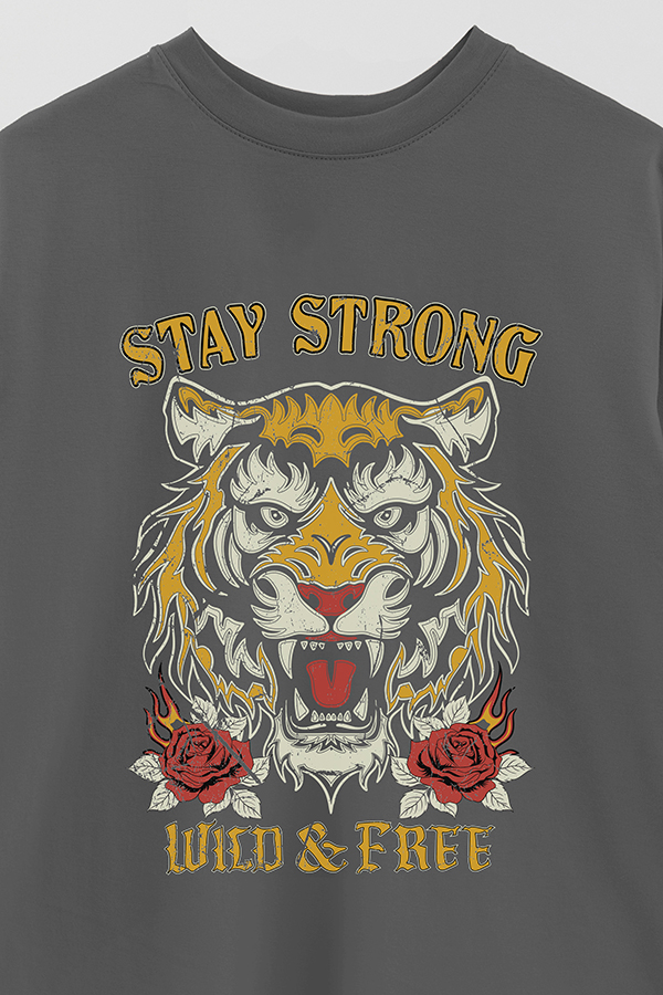 REMERA OVER ESTAMPADA STAY STRONG