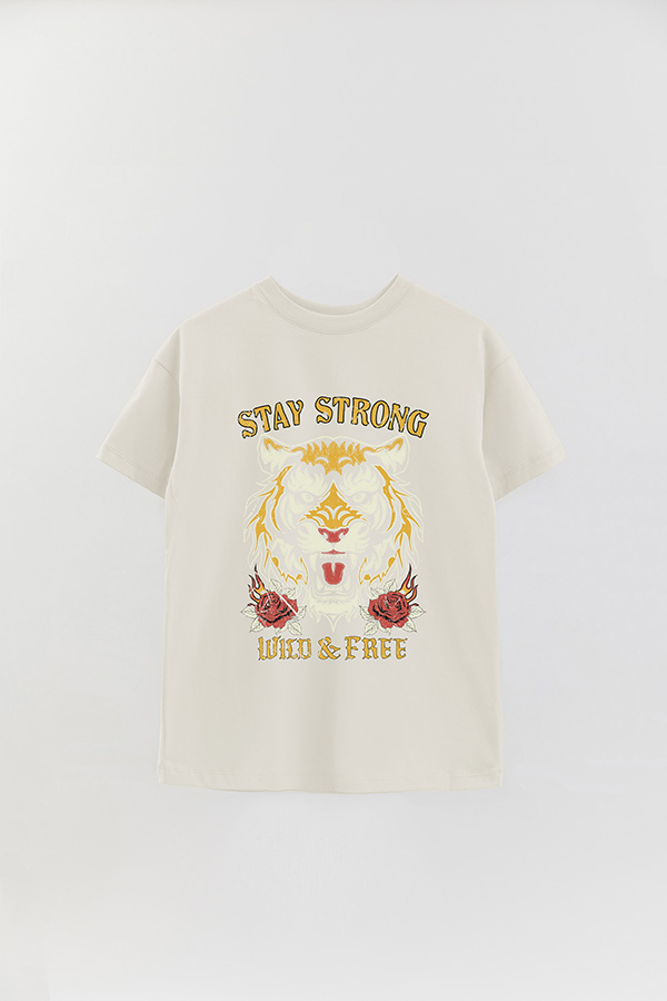 REMERA OVER ESTAMPADA STAY STRONG