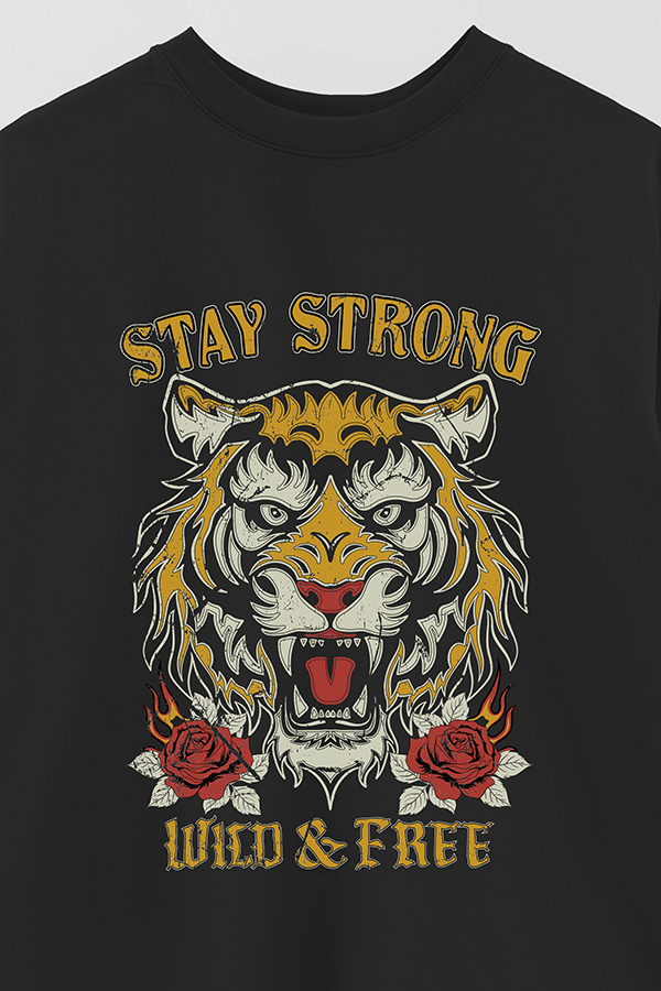 REMERA OVER ESTAMPADA STAY STRONG
