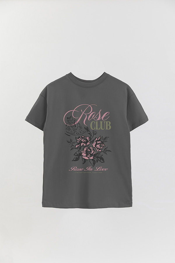 REMERA OVER ESTAMPADA ROSE CLUB