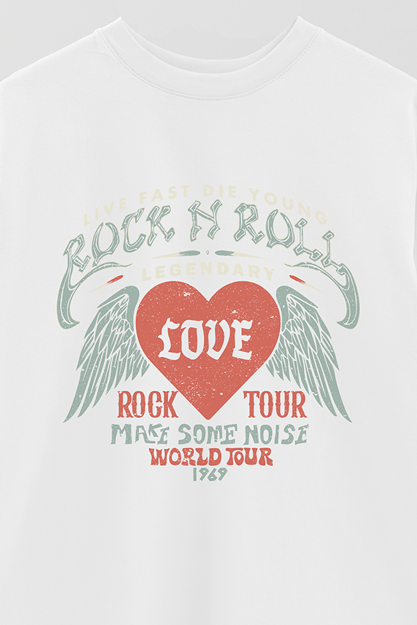 REMERA OVER ESTAMPADA ROCK N ROLL 12