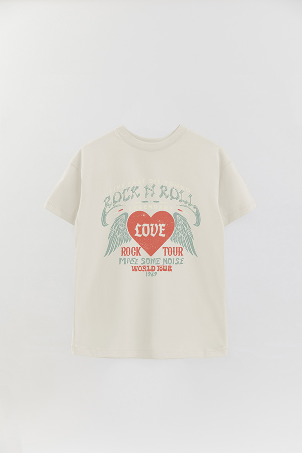 REMERA OVER ESTAMPADA ROCK N ROLL 12