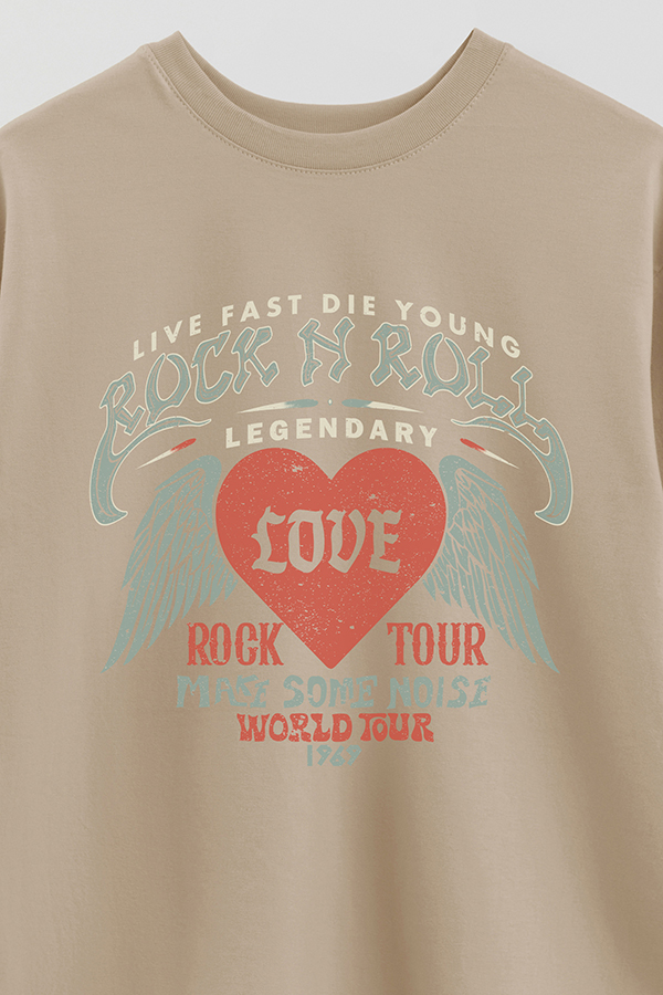 REMERA OVER ESTAMPADA ROCK N ROLL 12