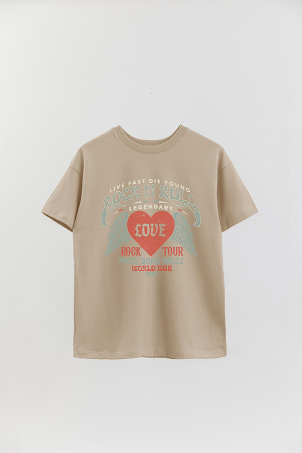 REMERA OVER ESTAMPADA ROCK N ROLL 12