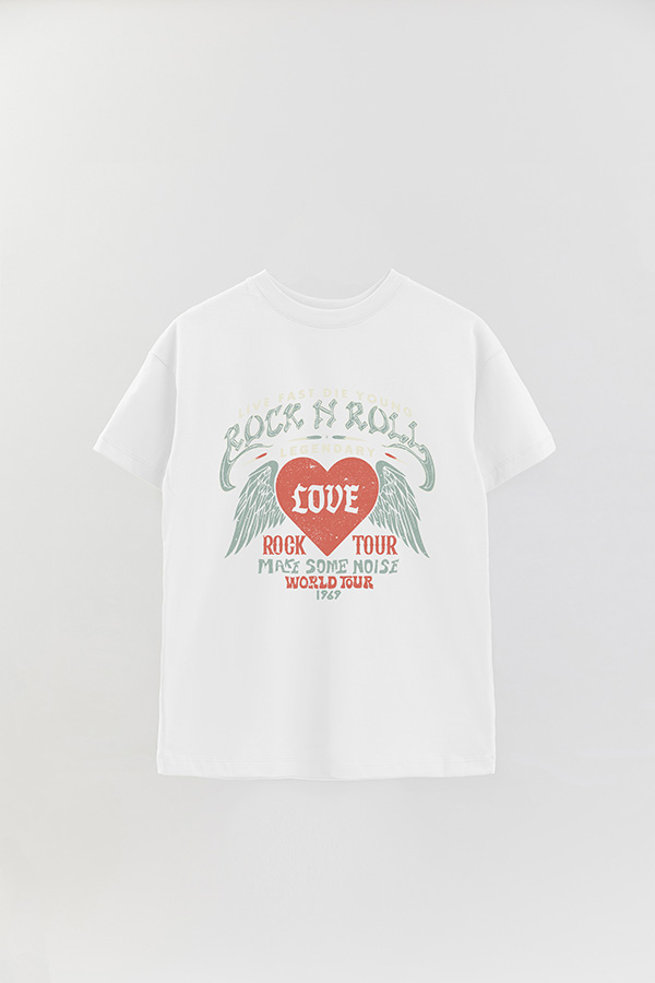 REMERA OVER ESTAMPADA ROCK N ROLL 12