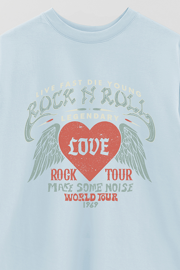 REMERA OVER ESTAMPADA ROCK N ROLL 12