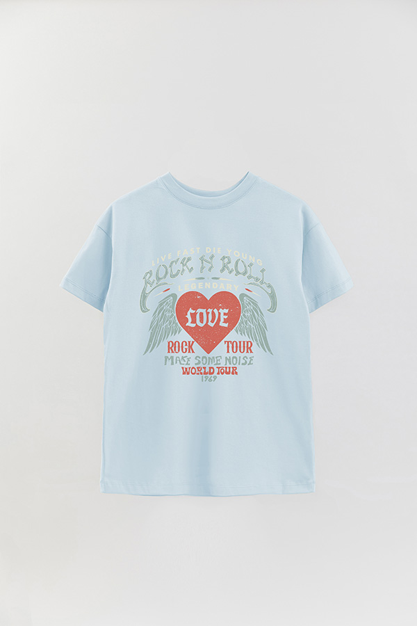 REMERA OVER ESTAMPADA ROCK N ROLL 12