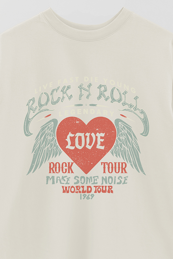 REMERA OVER ESTAMPADA ROCK N ROLL 12
