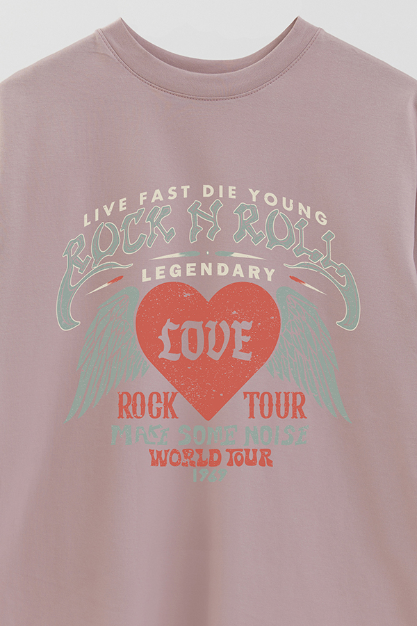 REMERA OVER ESTAMPADA ROCK N ROLL 12