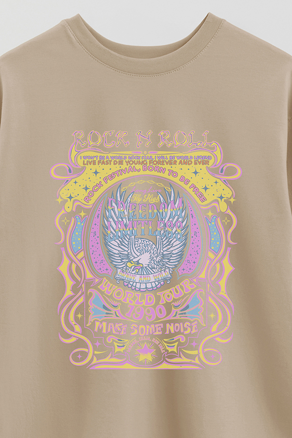 REMERA OVER ESTAMPADA ROCK N ROLL 11
