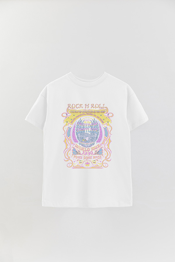 REMERA OVER ESTAMPADA ROCK N ROLL 11