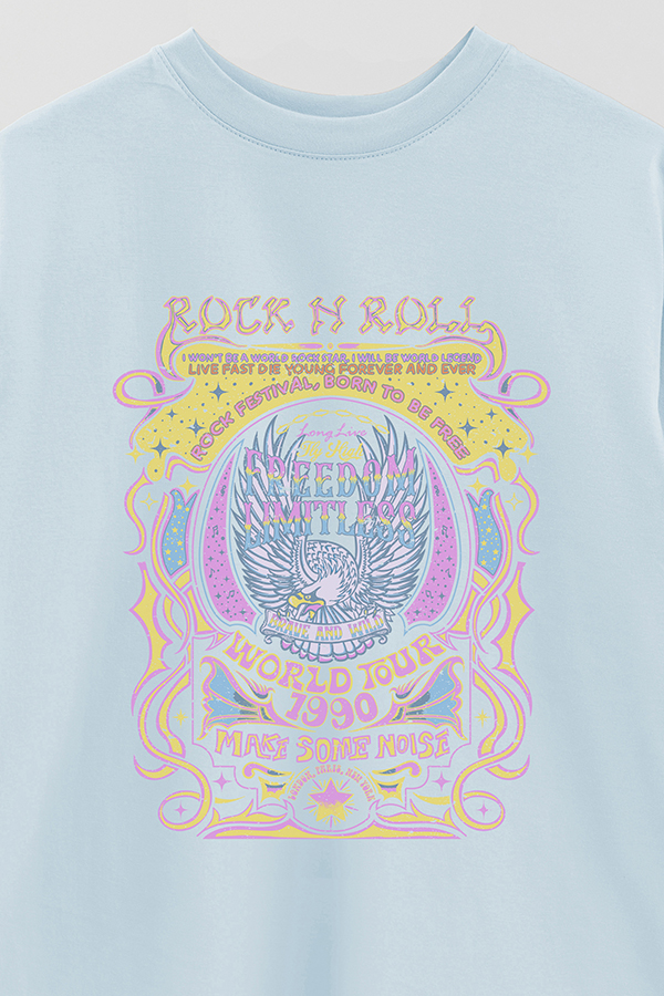 REMERA OVER ESTAMPADA ROCK N ROLL 11