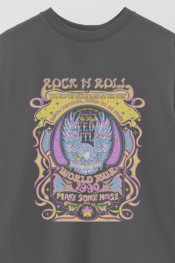 REMERA OVER ESTAMPADA ROCK N ROLL 11