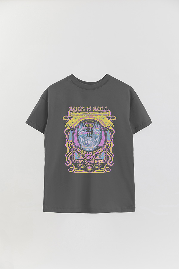 REMERA OVER ESTAMPADA ROCK N ROLL 11