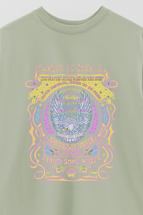 REMERA OVER ESTAMPADA ROCK N ROLL 11