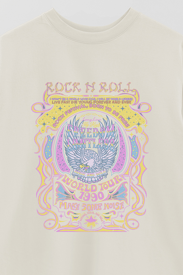 REMERA OVER ESTAMPADA ROCK N ROLL 11
