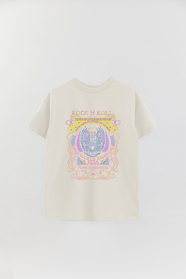 REMERA OVER ESTAMPADA ROCK N ROLL 11