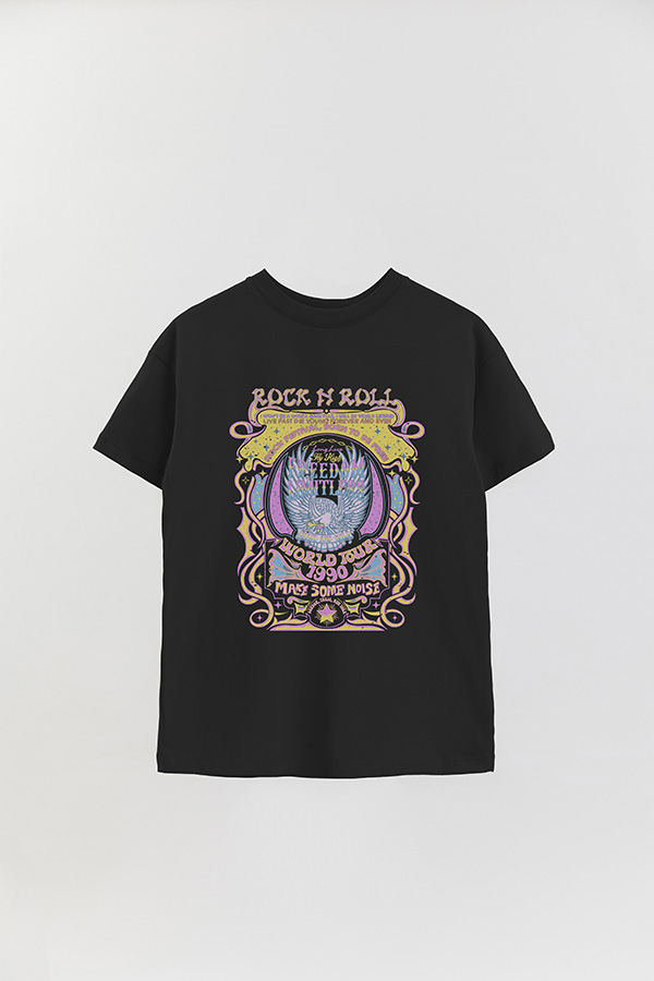 REMERA OVER ESTAMPADA ROCK N ROLL 11