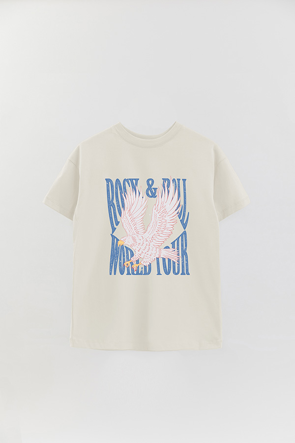 REMERA OVER ESTAMPADA ROCK N ROLL 10