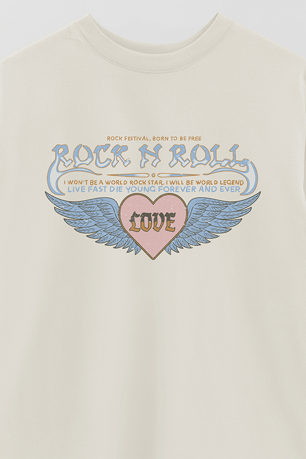 REMERA OVER ESTAMPADA ROCK N ROLL 9