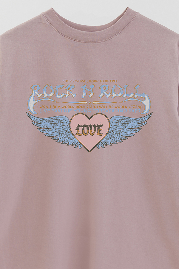 REMERA OVER ESTAMPADA ROCK N ROLL 9