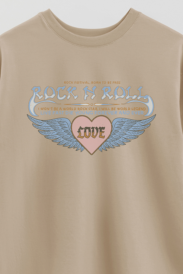 REMERA OVER ESTAMPADA ROCK N ROLL 9