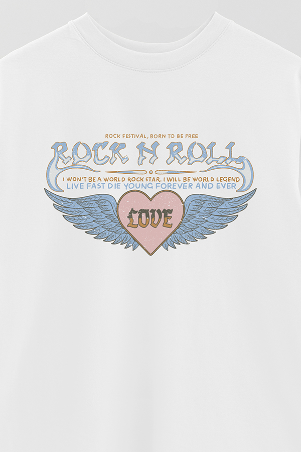 REMERA OVER ESTAMPADA ROCK N ROLL 9