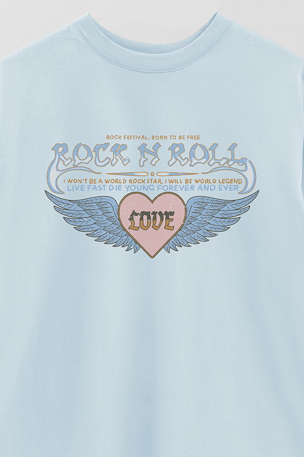 REMERA OVER ESTAMPADA ROCK N ROLL 9