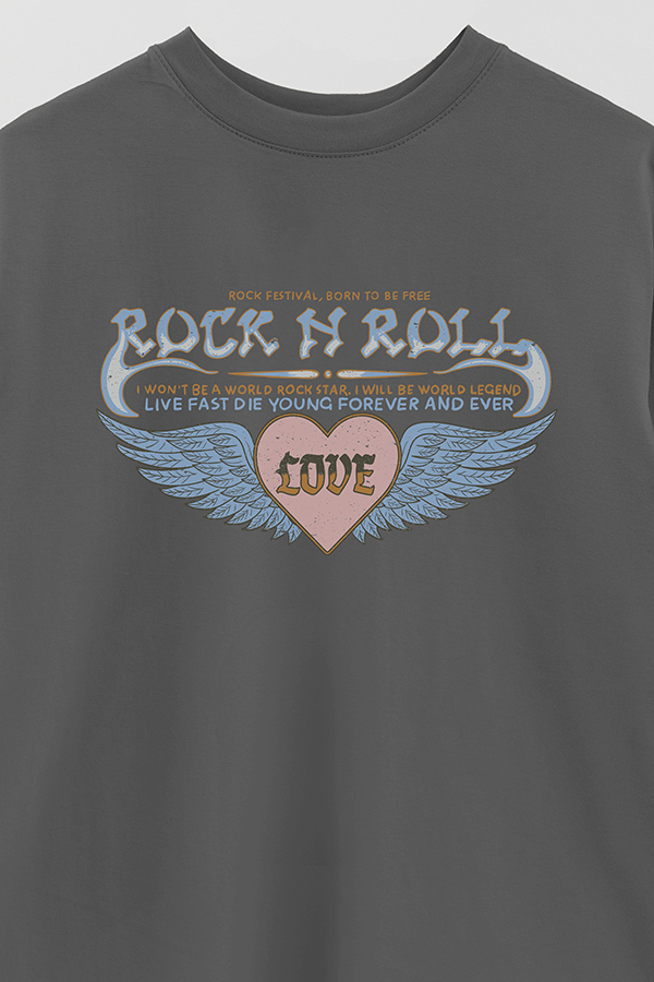 REMERA OVER ESTAMPADA ROCK N ROLL 9