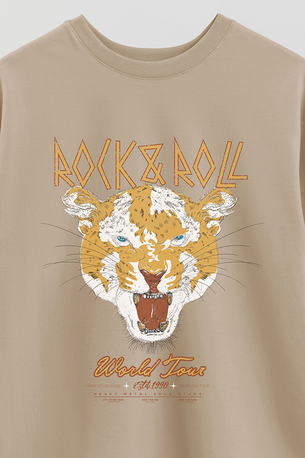 REMERA OVER ESTAMPADA ROCK N ROLL 8