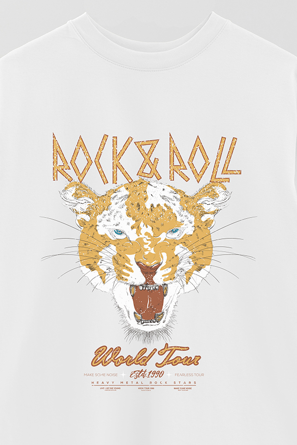 REMERA OVER ESTAMPADA ROCK N ROLL 8