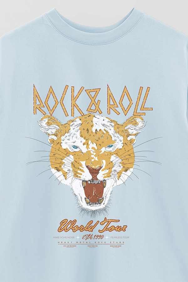 REMERA OVER ESTAMPADA ROCK N ROLL 8