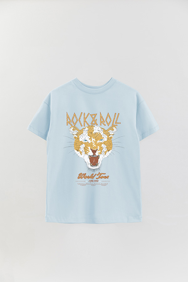 REMERA OVER ESTAMPADA ROCK N ROLL 8