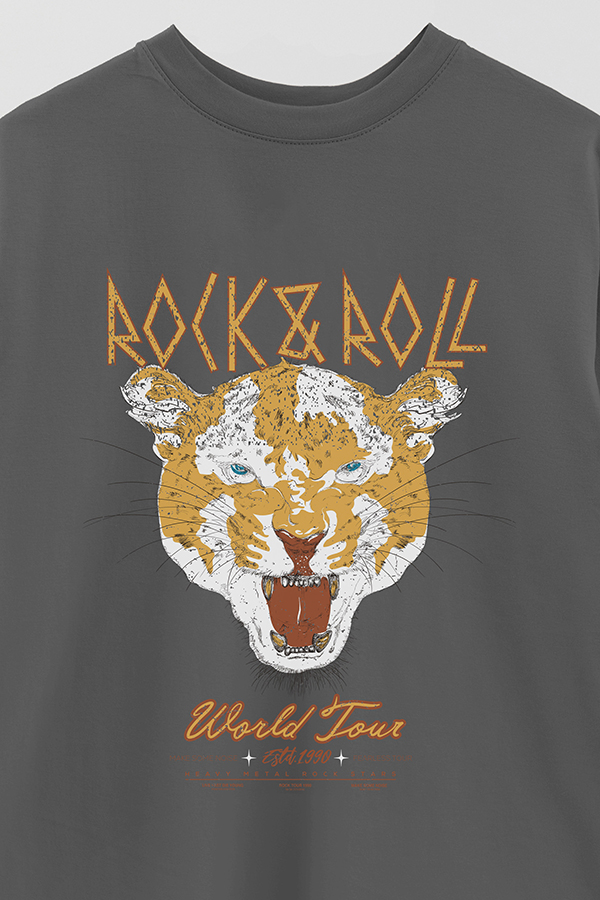 REMERA OVER ESTAMPADA ROCK N ROLL 8