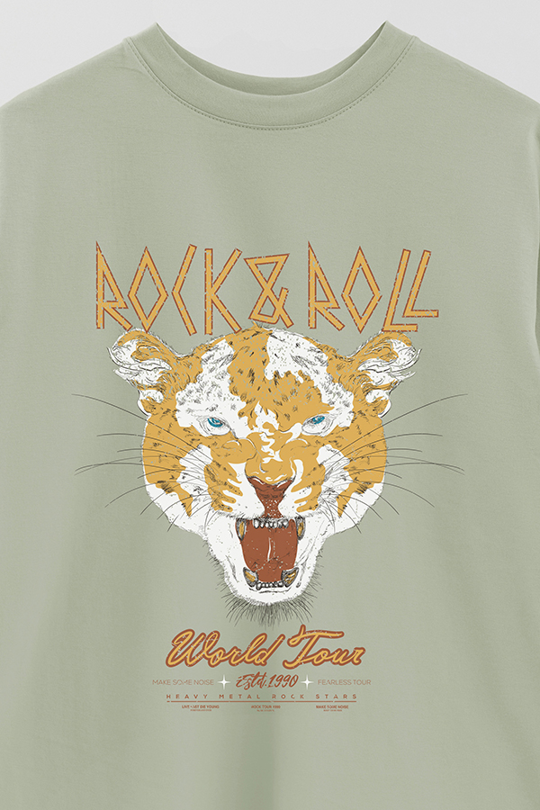 REMERA OVER ESTAMPADA ROCK N ROLL 8