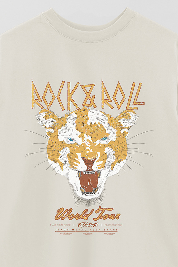 REMERA OVER ESTAMPADA ROCK N ROLL 8