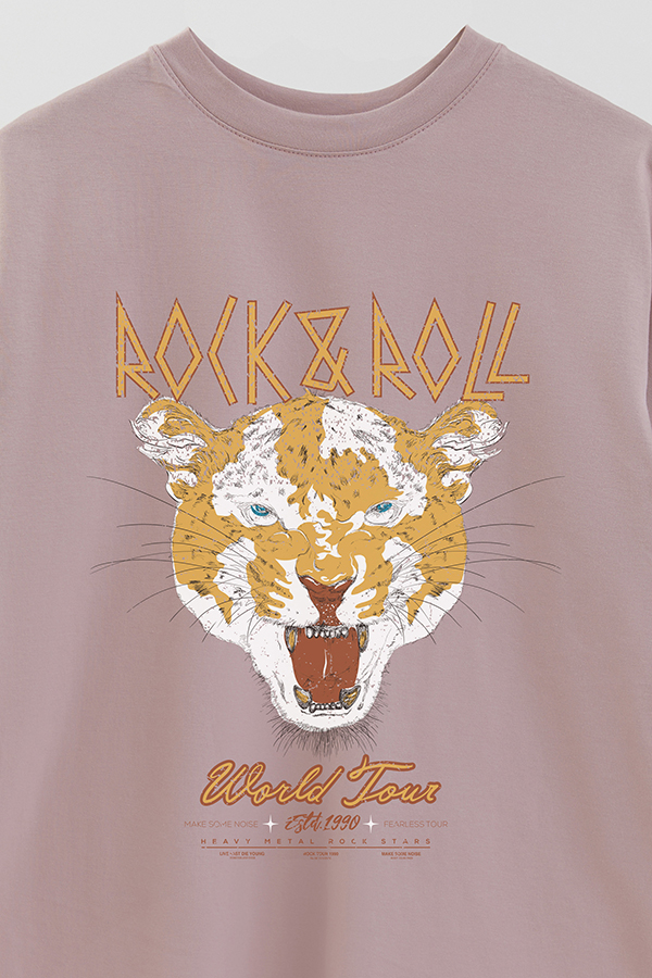 REMERA OVER ESTAMPADA ROCK N ROLL 8