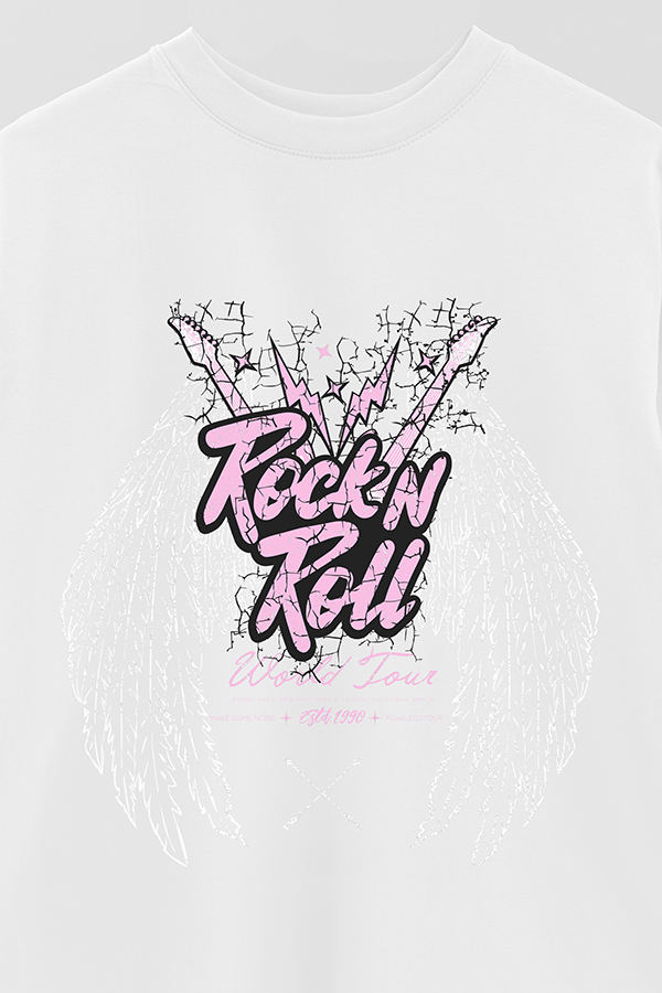 REMERA OVER ESTAMPADA ROCK N ROLL 7