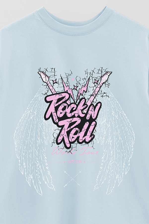 REMERA OVER ESTAMPADA ROCK N ROLL 7