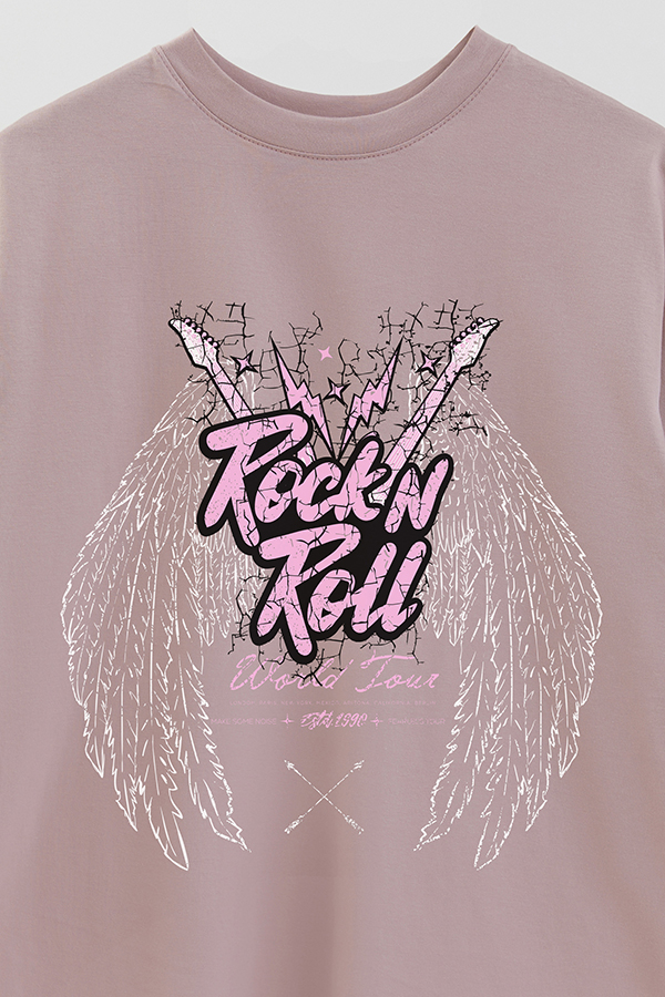 REMERA OVER ESTAMPADA ROCK N ROLL 7