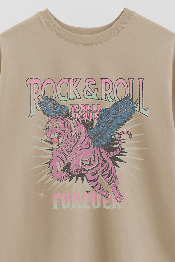 REMERA OVER ESTAMPADA ROCK N ROLL 6
