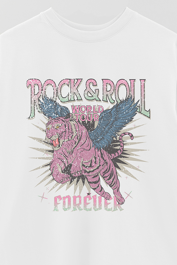 REMERA OVER ESTAMPADA ROCK N ROLL 6