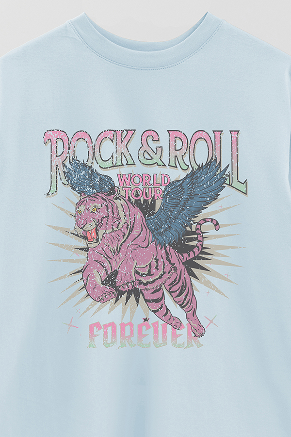 REMERA OVER ESTAMPADA ROCK N ROLL 6