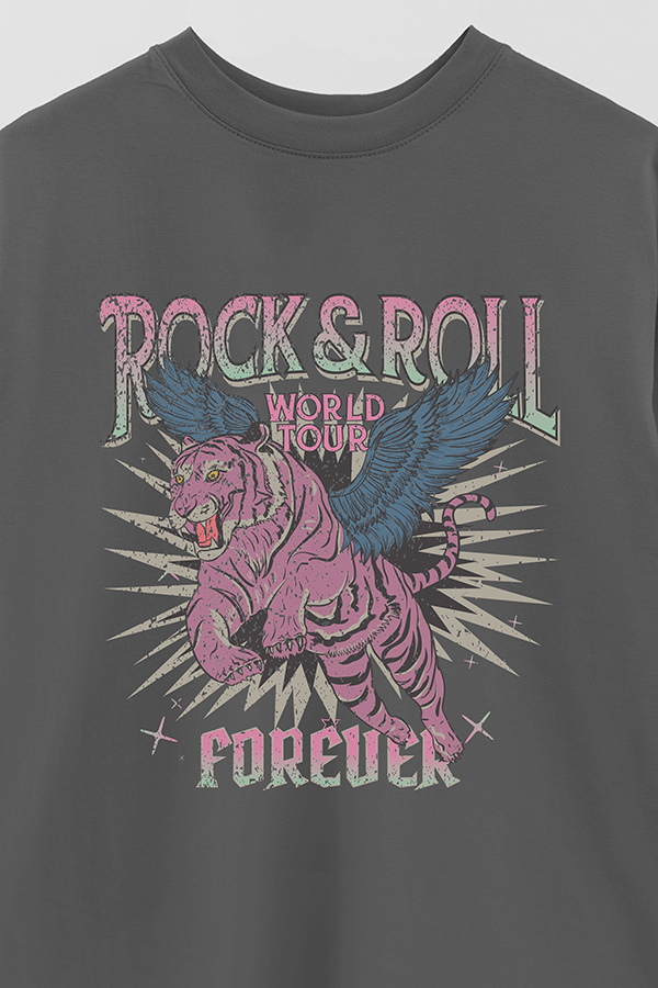 REMERA OVER ESTAMPADA ROCK N ROLL 6