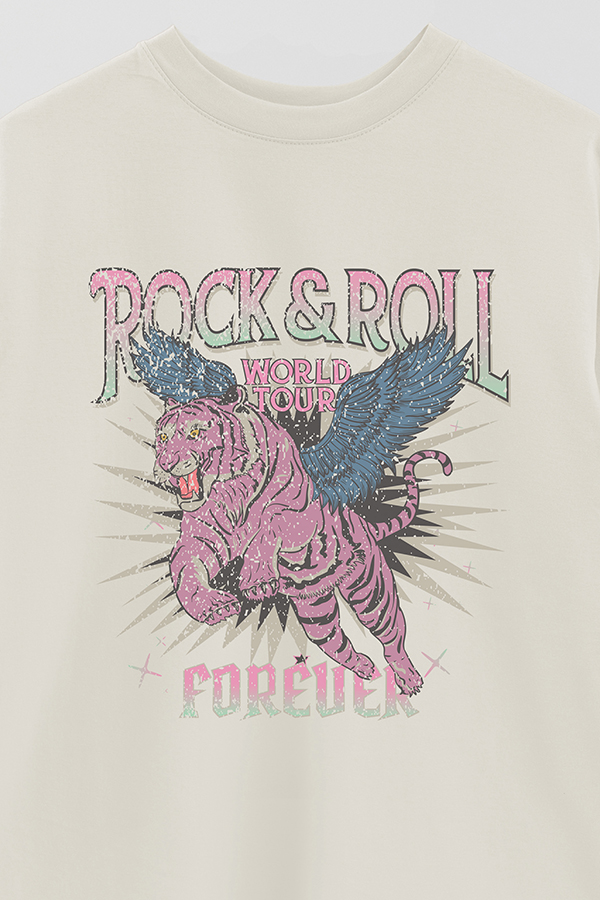 REMERA OVER ESTAMPADA ROCK N ROLL 6