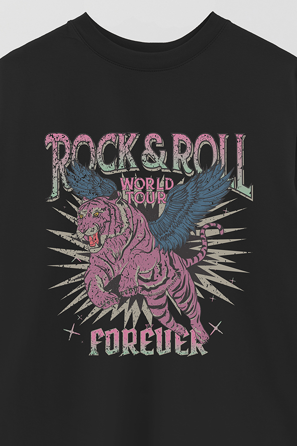 REMERA OVER ESTAMPADA ROCK N ROLL 6